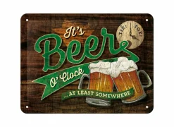 Plakkaat Beer O'Clock 15x20cm - metaal - meerkleurig