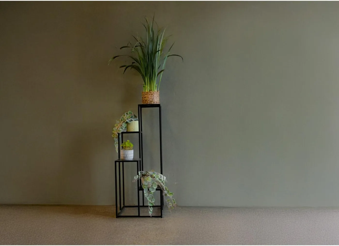 Plantenstandaard Erin 40x100x40cm - metaal - zwart
