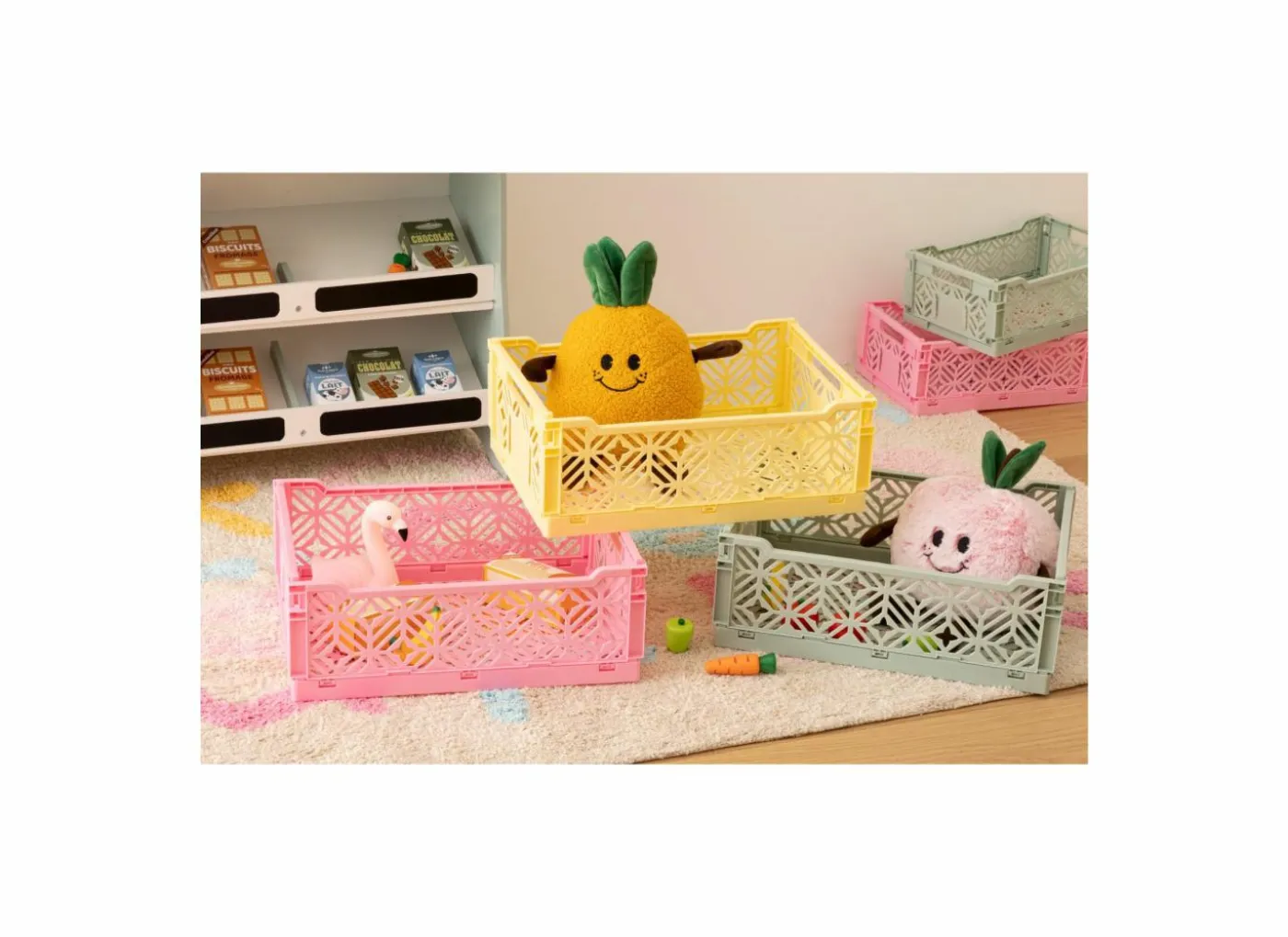Plooibox 30x20x11,5cm - kunststof - geel