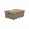 Poef Back 102x71x44cm - natuurleder - camel met opbergruimte