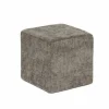 Poef Daddy 41x41cm - ribfluweel - donkergrijs