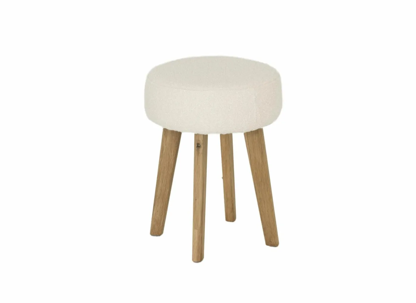 Poef Gimli Ø35cm - stof - wit