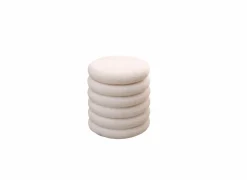 Poef Opio Ø38cm - bouclé - wit met opbergruimte