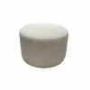 Poef Sapan Ø49cm stof wit