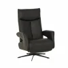 Relaxzetel 8001 elektrisch - leder - zwart
