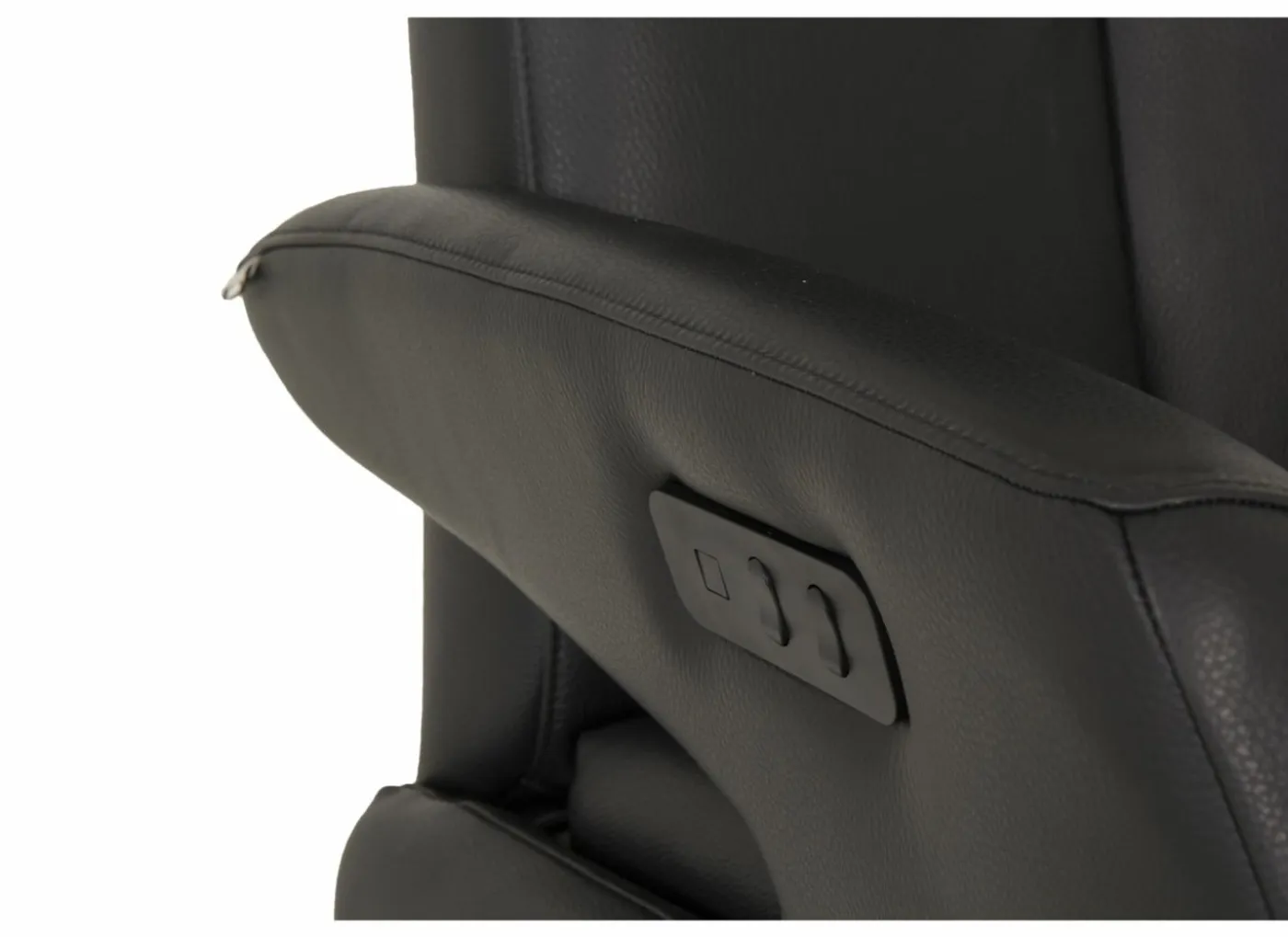 Relaxzetel 8001 elektrisch - leder - zwart