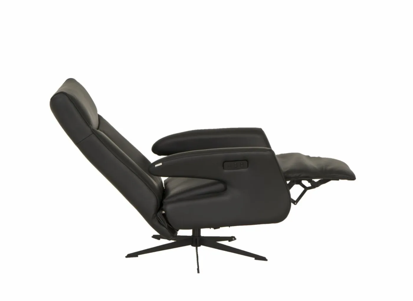 Relaxzetel 8001 elektrisch - leder - zwart