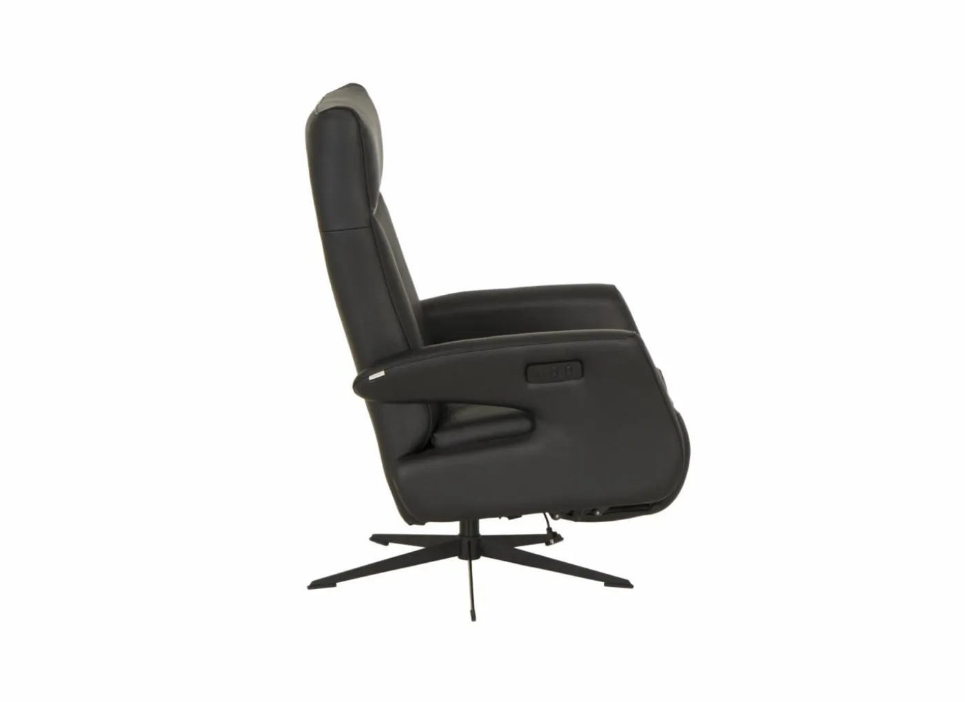 Relaxzetel 8001 elektrisch - leder - zwart