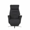 Relaxzetel Adamello elektrisch - lederlook - zwart
