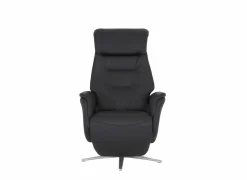 Relaxzetel Adamello elektrisch - lederlook - zwart