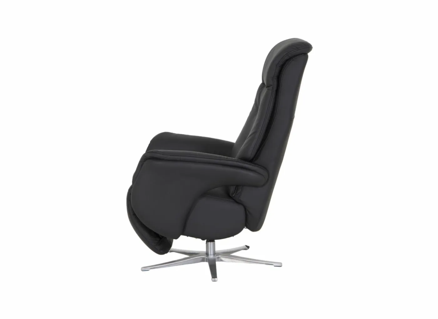 Relaxzetel Adamello elektrisch - lederlook - zwart