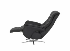 Relaxzetel Adamello elektrisch - lederlook - zwart