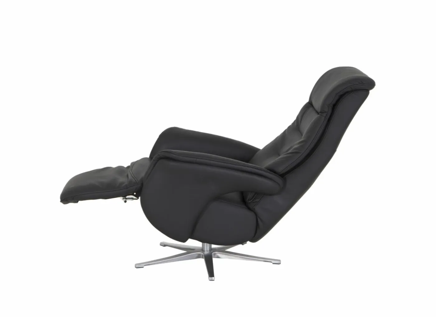Relaxzetel Adamello elektrisch - lederlook - zwart