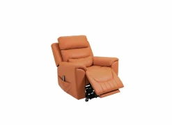 Relaxzetel Gallery elektrisch - lederlook- oranje