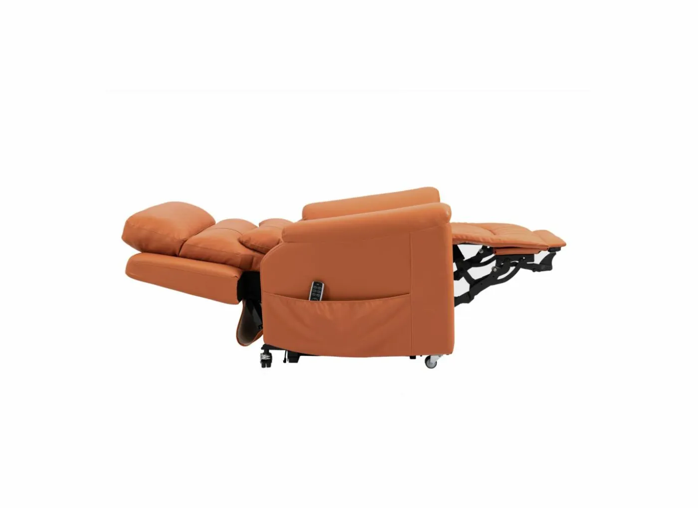 Relaxzetel Gallery elektrisch - lederlook- oranje