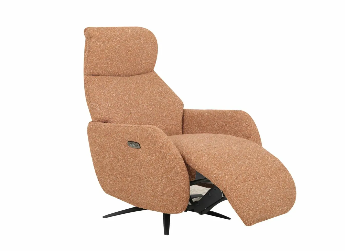 Relaxzetel Harp TVCHM elektrisch - stof - burnt orange met 2 motoren & massagefunctie