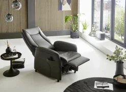 Relaxzetel Hukla elektrisch - leder - antraciet met 2 motoren