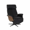 Relaxzetel Relax 7602 elektrisch - leder - zwart