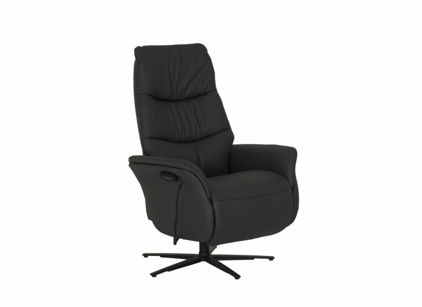 Relaxzetel 7051.57V+Z60 elektrisch - leder - zwart met large zithoogte- en diepte