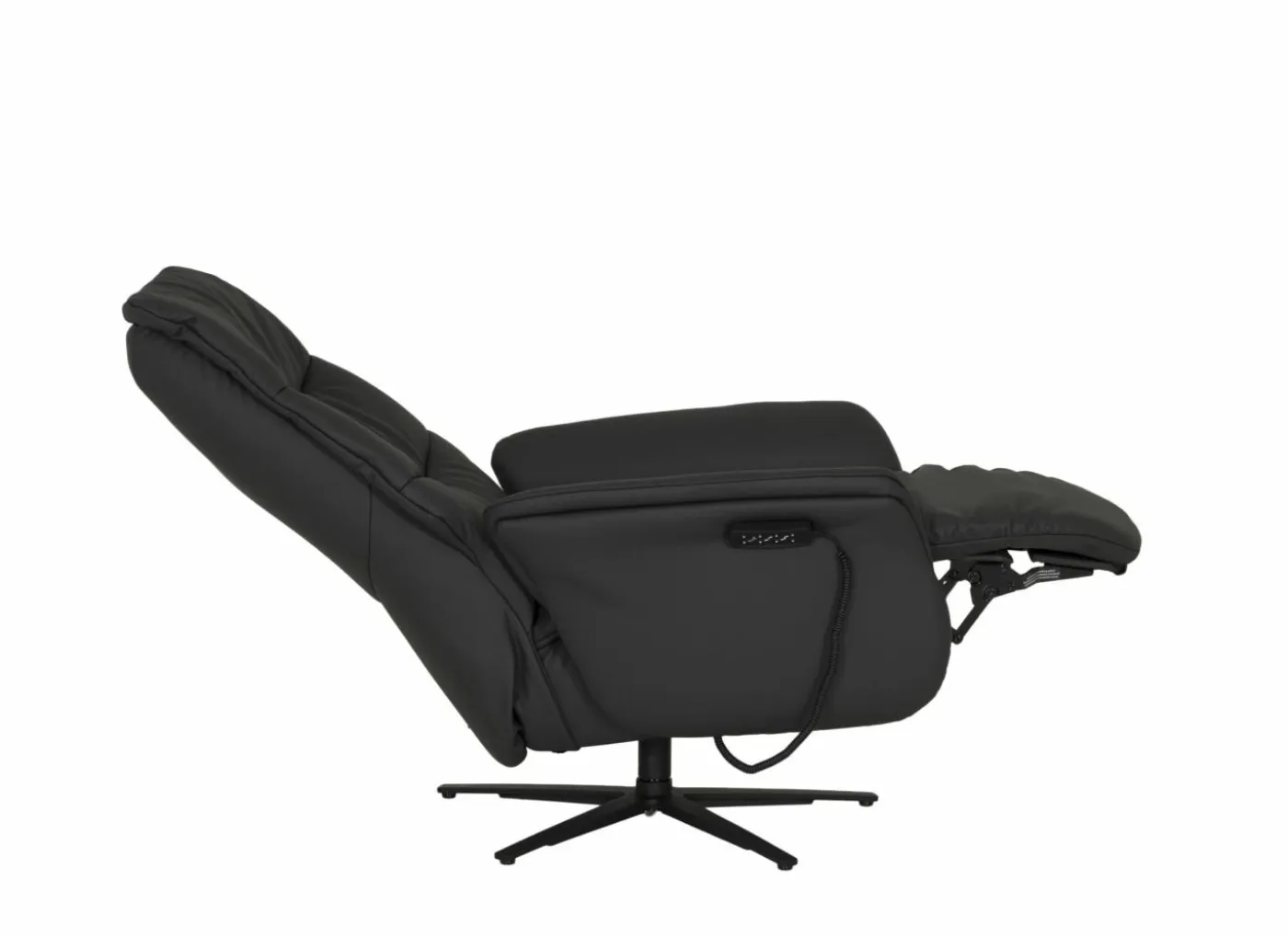 Relaxzetel 7051.57V+Z60 elektrisch - leder - zwart met large zithoogte- en diepte
