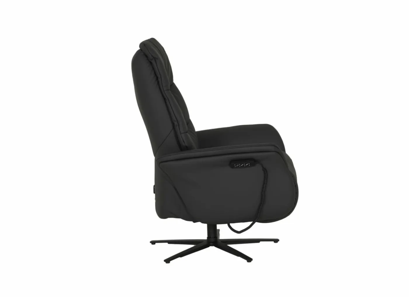 Relaxzetel 7051.76V+Z60 elektrisch - leder - zwart met medium zithoogte- en diepte en tilfunctie