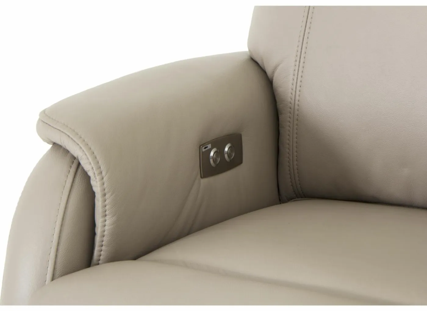 Relaxzetel Wellesley elektrisch - leder & lederlook - beige