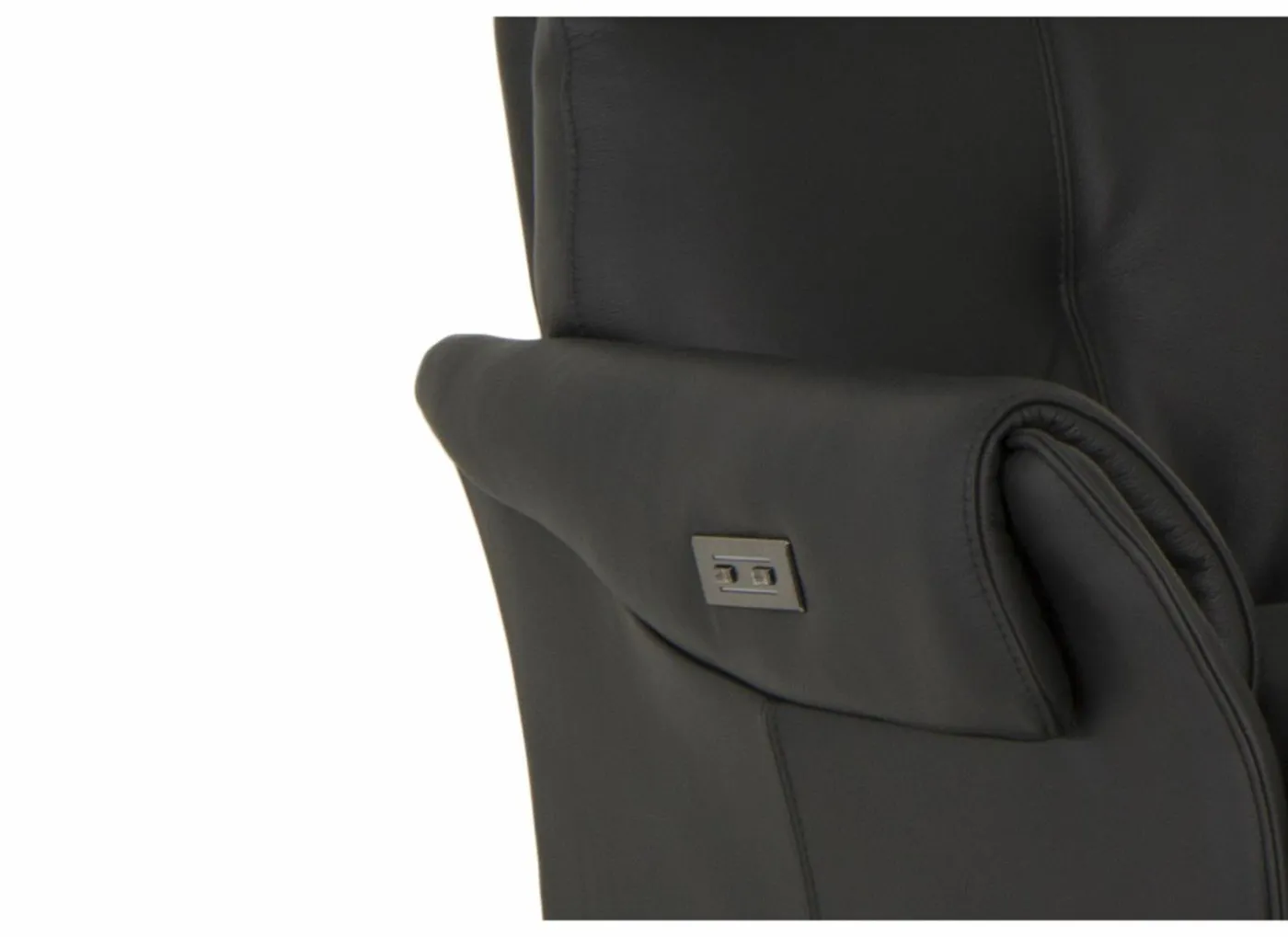 Relaxzetel Yup elektrisch - leder - zwart