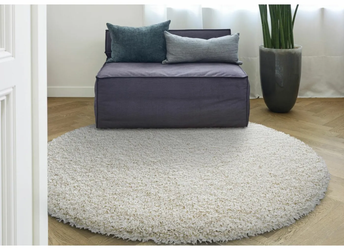 Rond tapijt Twister Ø160cm - polypropyleen - wit