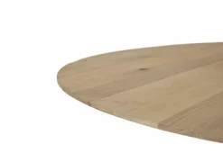 Ronde tafel Benedetta Ø130cm - eik massief en metaal - naturel