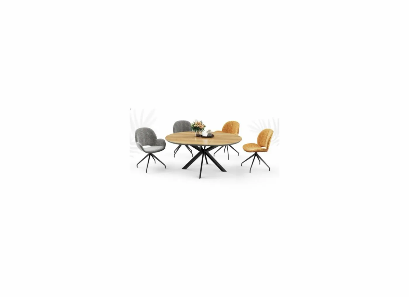 Ronde tafel Dillinger 120/160x120cm - melamine - bruin