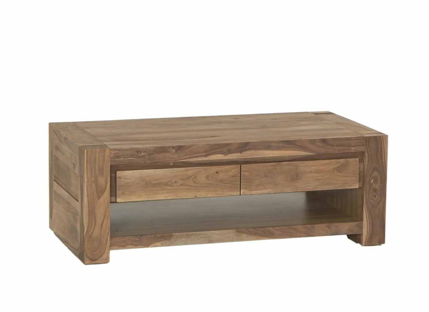 Salontafel Carbone 125x65cm - sheesham massief & decor - naturel