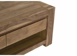 Salontafel Carbone 125x65cm - sheesham massief & decor - naturel