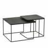 Salontafel Century Ø62/Ø46cm - metaal - zwart set van 2