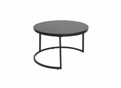 Salontafel Ø80/Ø60cm - melamine - nero set van 2