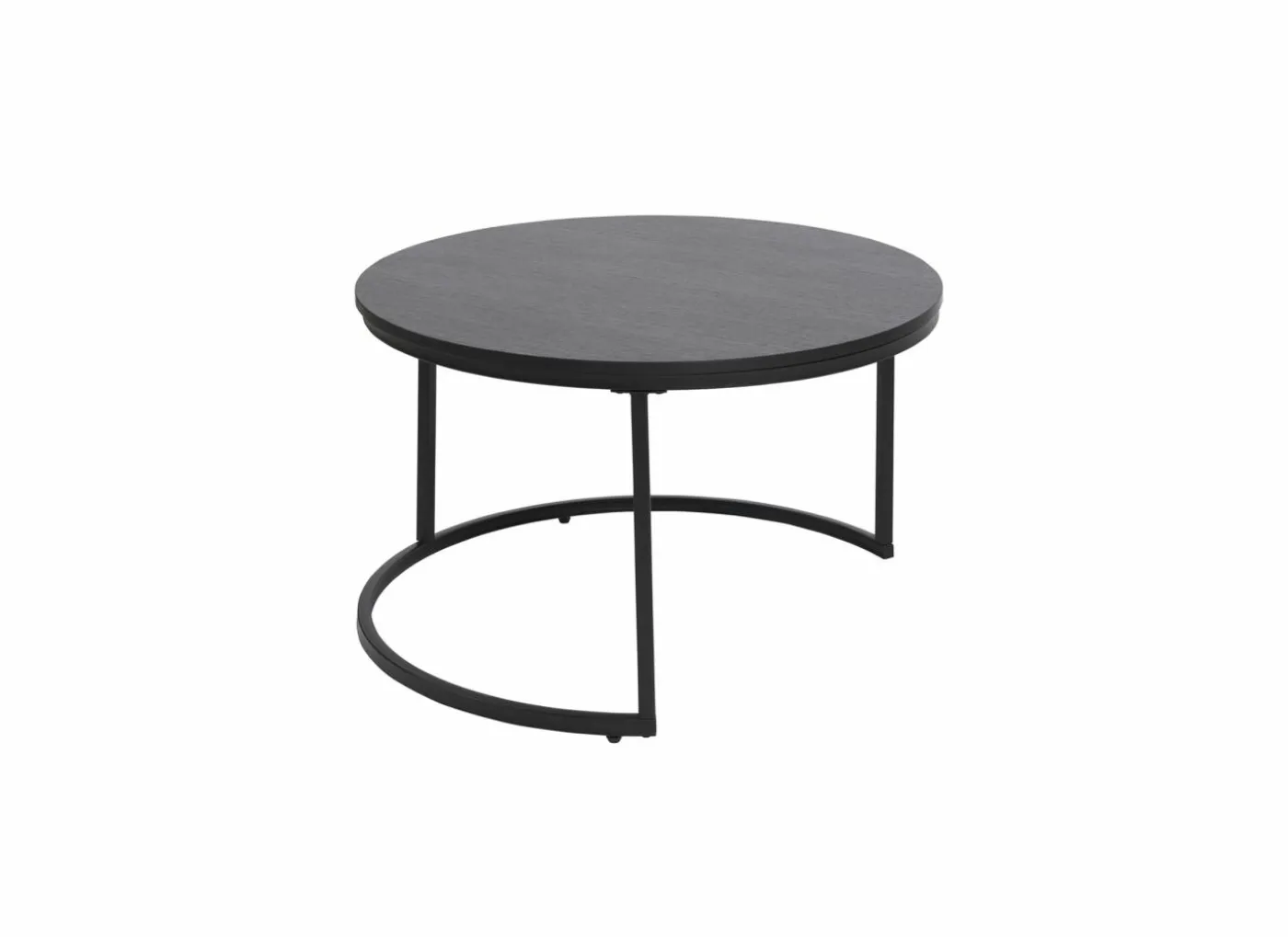Salontafel Ø80/Ø60cm - melamine - nero set van 2
