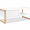 Salontafel Denver 100x40x55cm - decor - wit & artisanale eik