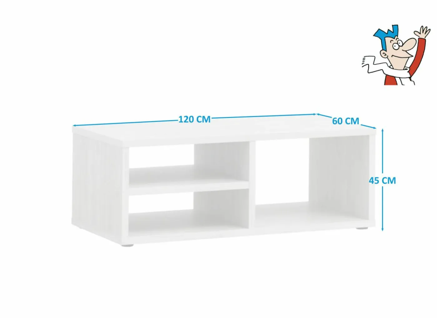 Salontafel Elvis 120x60cm - decor - white oak