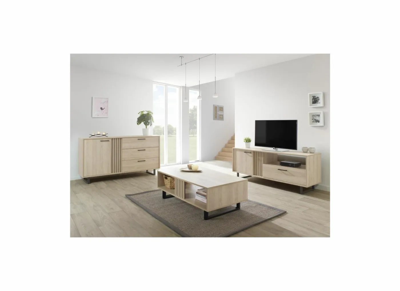 Salontafel Faro 42x125cm - melamine - zand eik