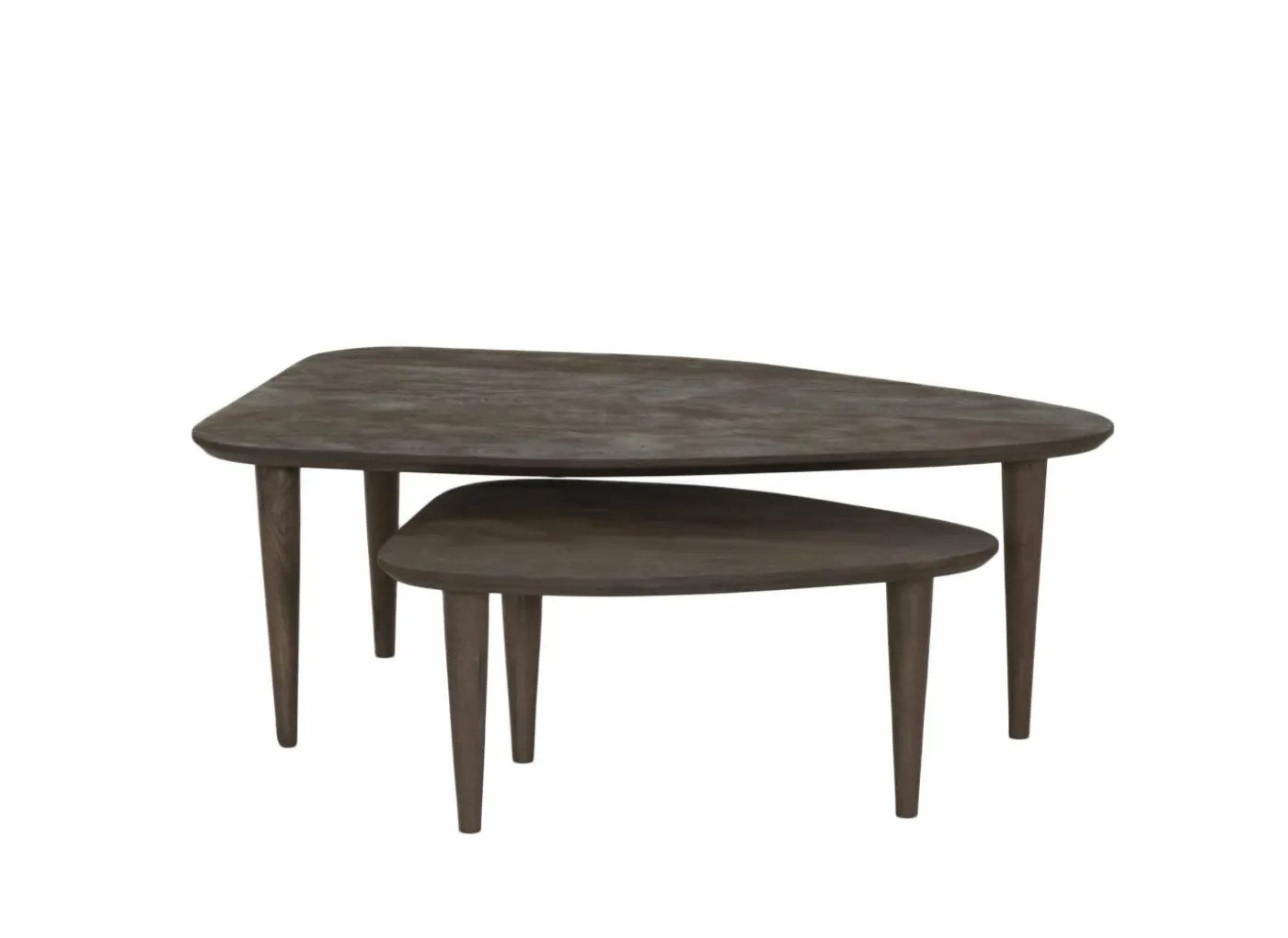 Salontafel Ginger 110x64/69x49cm - mango massief - naturel set van 2