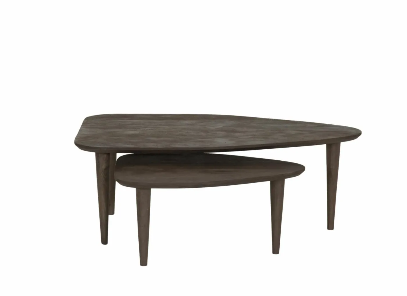 Salontafel Ginger 110x64/69x49cm - mango massief - naturel set van 2