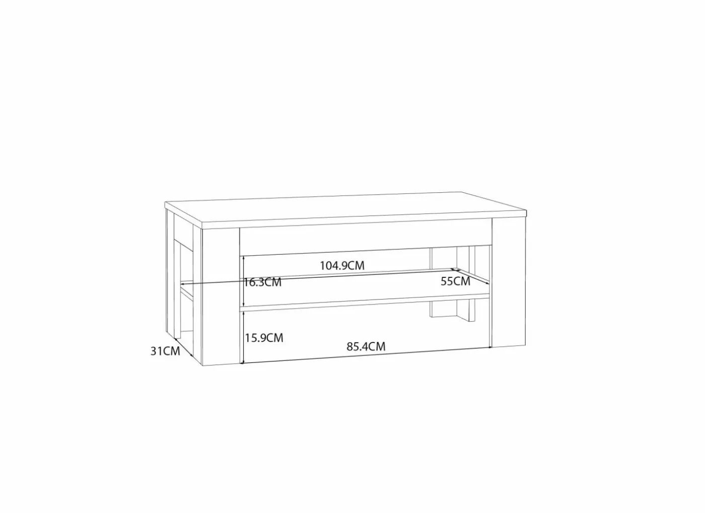 Salontafel Killarney 110x60x46cm - decor - mauvella oak