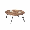 Salontafel Liceo Ø80cm - MDF - zwart & bruin