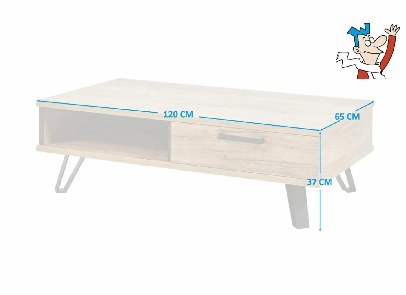 Salontafel Neto 120x65cm - decor - scarlet eik
