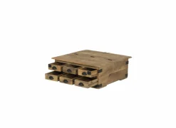 Salontafel Nueva 90x90cm - mango massief - naturel & zwart
