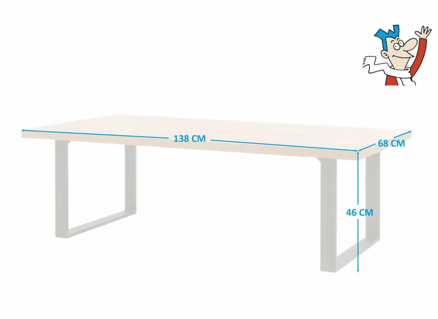 Salontafel Otto Piero 130x68cm - decor - scarlet eik