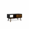 Salontafel Ry 102x49cm - decor - mat zwart & okkernoot