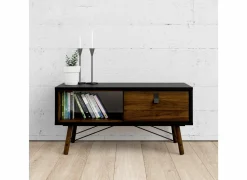Salontafel Ry 102x49cm - decor - mat zwart & okkernoot