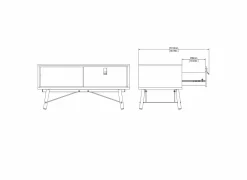 Salontafel Ry 102x49cm - decor - mat zwart & okkernoot
