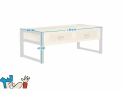 Salontafel Sanguine 120x60cm - hout massief - natuur