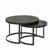 Salontafel Skudde Ø75/Ø60cm - metaal - zwart set van 2